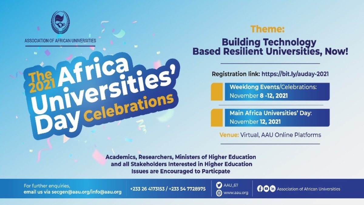 African Universities’ Day for 2021 to be held in November with the theme :Building Technology Based Resilient Universities