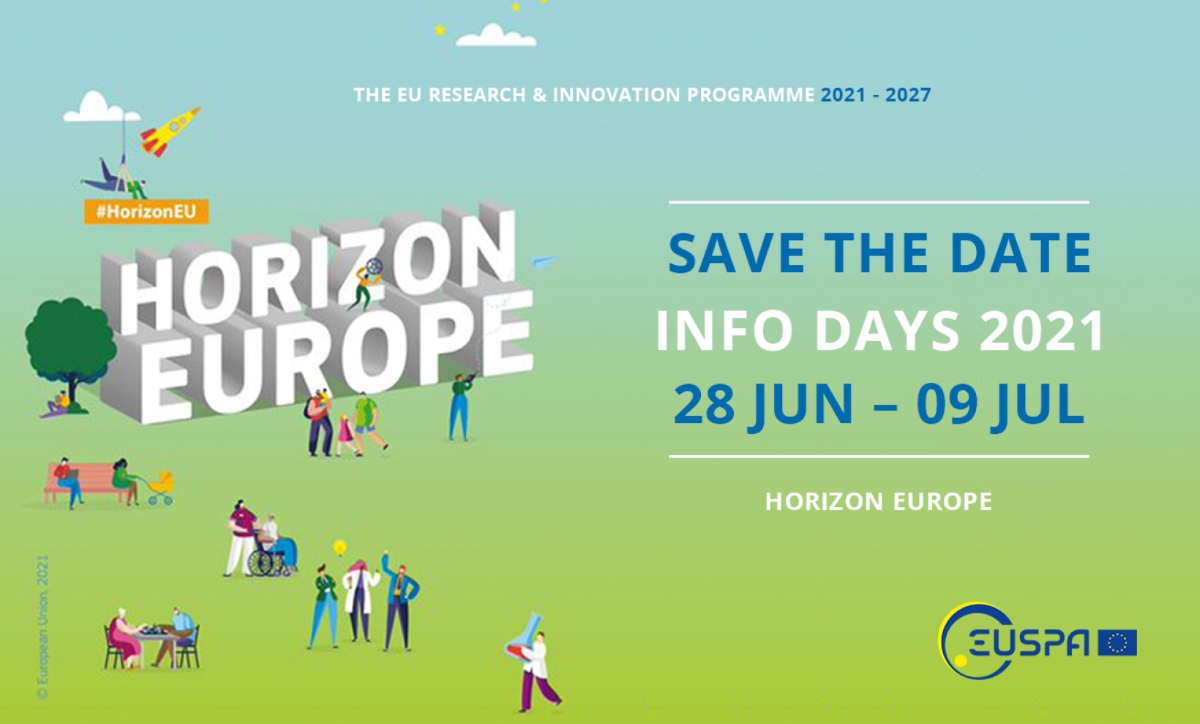Mark your calendar: Horizon Europe Info Days, from June 28th to July 9th, 2021